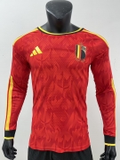 2526 Belgium Home long sleeve Player Version Soccer Jersey